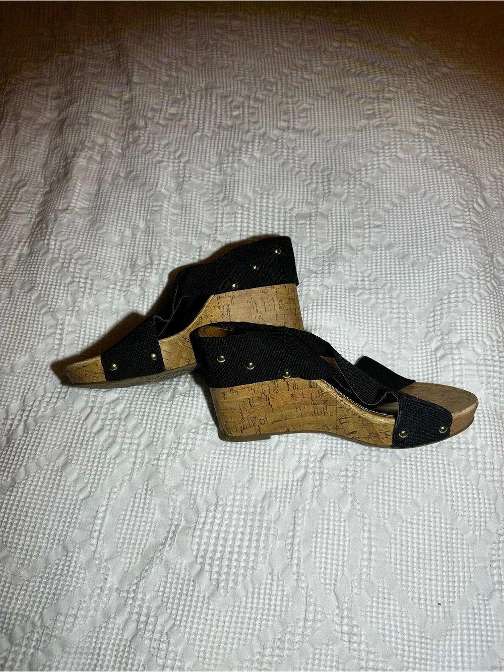 Steve Madden Rope Wedge Black Platform Shoes